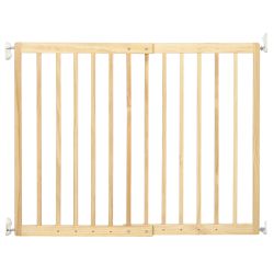 PawHut Pinewood Dog Gate for Small to Medium Dog, 2 Panel Extendable Dog Gate, 60,5-102x73 cm