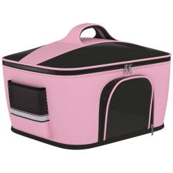 Τσάντα μεταφοράς PawHut για σκύλους και γάτες με 2 πόρτες με φερμουάρ, 50x35x36 cm, ροζ