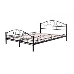 Διπλό Μεταλλικό Κρεβάτι 140 x 200 cm Χρώματος Μαύρο Hoppline HOP1000898-1