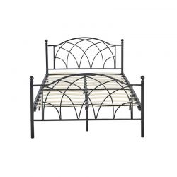 Διπλό Μεταλλικό Κρεβάτι 160 x 200 cm Χρώματος Μαύρο Lotti Hoppline HOP1001134-1