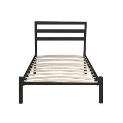 Μονό Μεταλλικό Κρεβάτι 90 x 200 cm Χρώματος Μαύρο Bella Hoppline HOP1001140-1