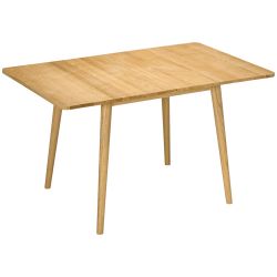HOMCOM Πτυσσόμενο τραπέζι από ξύλο δρυός επεκτάσιμο για 4-6 άτομα, 80x65/130x76cm